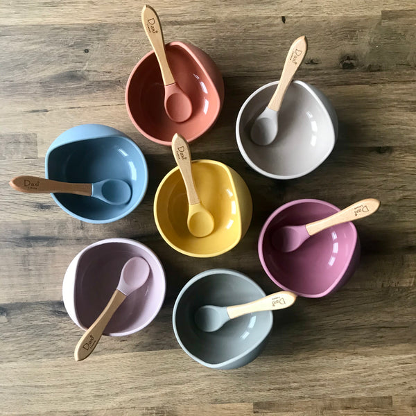 Silicone suction  baby bowl with spoon