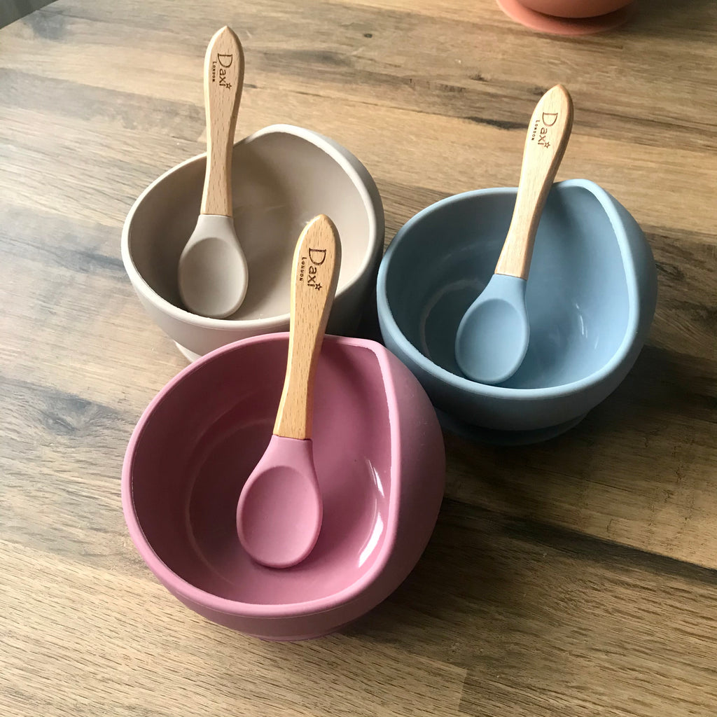 Silicone suction baby bowl with spoon – DaxiLondon